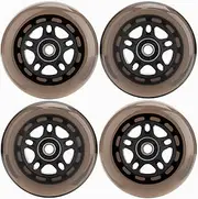 HeyZomm Inline Skate Wheels Outdoor & Indoor Inline Skate Replacement Wheels 85a Roller Hockey Wheels w/Bearings ABEC-9 & Floating Spacers, 64mm 70mm 72mm 76mm 80mm 84mm 90mm Dia, 4-Pack (80mm, Black)
