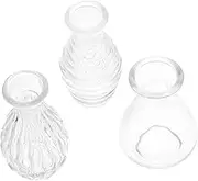 HAMPPLIES 3Pcs Mini Glass Diffuser Bottles Refillable Aromatherapy Containers for Home Decor Unique Mixed Styles Lightweight Non Slip Design Essential Oil Holders