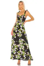Silk Maxi Dress-Ten Rose Silk Maxi Dress in Rose Floral - Cynthia Rowley