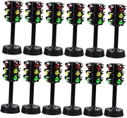FOYTOKI Educational Traffic Lamp Toys 12-Piece Mini Signal Lights for Boys and Girls Learning and Safety Awareness Development