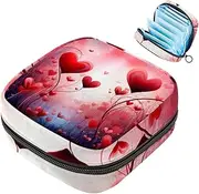 Sanitary Napkin Storage Bag,Period Bag,Pad Bag,Valentines Day Love Heart,Period Pouch