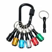 Set Black Metric Keychain Extension with 5/6pcs Extension Screwdriver Bits