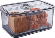 Bread Box, Time Recording Bread Storage Container with Lid, XICEN Clear Bread Boxes For Kitchen Counter Airtight, Bread Keeper for Homemade Bread, Toast, Donut and Cookies, Freezer Safe (X-Large)