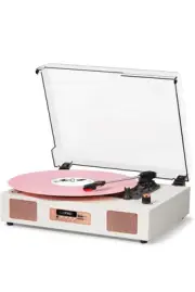 Vintage Vinyl Record Player, Bluetooth with Enhanced Speakers.