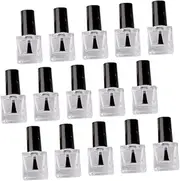 FRCOLOR 20pcs Nail Gel Storage Bottles Empty Nail Polish Containers Brush Cover Refillable for Glass Material
