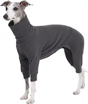 ESCCBOO Cozy Cotton Fluffy Underwear Onesie for Italian Greyhounds and Whippets, Super Soft Warm Pajamas and Jumpsuit(Large, Grey)