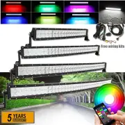 52/50/42/32/22/14 inch Curved 5D RGB LED Light Driving Bar & Wiring Harness Kits