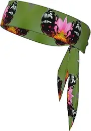 Colorful Ladybird Sports Strap Double-Sided Headscarf Men's Bow Tie Sports Headscarf Running Yoga Exercise Headband