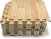 Sorbus Wood Grain Floor Mats Foam Interlocking Mats Each Tile 1 Square Foot 3/8-