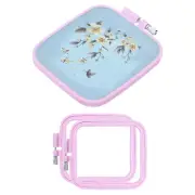 2Pcs Square Embroidery Hoops Cross Stitch Hoops Frames ABS Plastic, Light Purple
