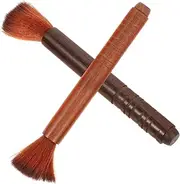 LOEFLIFA 2Pcs Wool Brush Cleaners for Violin and Erhu Dust Removal Lightweight Assorted Color Durable Sandalwood Handle Convenient Cleaning Tool for Home and Music Instruments