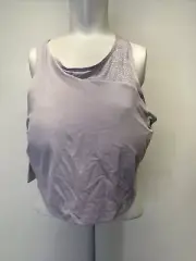 Athleta Crop Top Tank Built In Bra Conscious Lace Purple New NWT Plus Size 2X