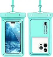[Azragon] Waterproof Phone Case (7") - 1 Pack for iPhone 16/15/14/13/12/11 Pro Max Plus, Samsung Galaxy S24/S23 Ultra,Pixel- 30m/100ft Deep Underwater Protection, Touch-Sensitive (Green)