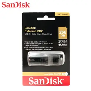 【現貨免運】SanDisk 256G CZ880 Extreme Pro USB 3.1 SSD 固態 隨身碟