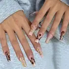 Leopard Print False Full Cover on Nails Long Coffin Press On Nails