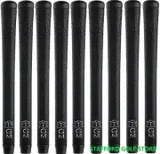 The Grip Master Perforated Leather Golf Grips Standard Black .600" Set of 9