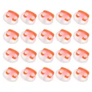 40Pcs 5mm Plastic Cord Locks Double Hole Spring Toggle Stopper, Clear Orange