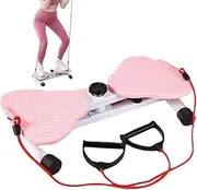 Twist Exercise Machine, Exercise Twist Boards, Waist Twister Machine Exercise with Resistance Band, Board Ab Core Noiseless Waist Twister for Slim Waist for Women Belly Fat Abs Workout Equipment Pink