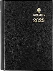 Collins Sterling - A7 Day to Page with Pencil Calendar Year Diary/Planner - 2025 Black