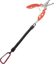 Milisten Portable Fishing Pliers with Lanyard Clip Compact Stainless Steel Hook Remover Line Cutter Tool for Anglers Essential Fishing Accessory for Easy Use and Secure Storage