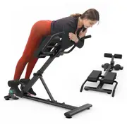 Yopower Foldable Roman Chair, Ab Back Hyperextension Bench w/Adjustable 30-50 degree & 7 Levels Height, 150KG Weight Capacity