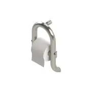 2-in-1 Toilet Roll Holder with Integrated Grab Bar: Brushed Stainless