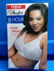 Playtex 18 Hour Bra Front Close Flex Back White 44 DD 4695 New In Box