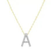 Diamond Initial Slider Necklace in 9kt Yellow Gold