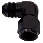 Aeroflow 90° Female/Male Flare Swivel -10AN, AF143-10BLK