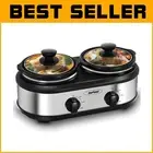 Versatile Dual Pot Slow Cooker: 2.5 Quart Buffet Server with Adjustable Temp