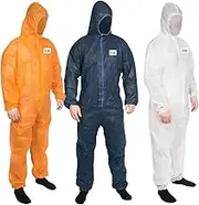 Shield Right Disposable Polypropylene Coveralls - Full-Body Protection with Hood, Elasticized Waist, Zip Front, Lint-Free, HACCP Certified Suit for Painting, Cleaning