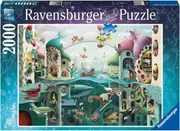 2000pc Ravensburger If Fish Could Walk Theme Family Jigsaw Puzzle Set
