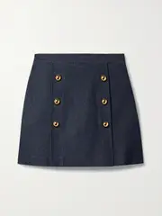[Adam Lippes] Adam Lippes - Embellished Denim Mini Skirt - Blue - US2 US 2 Blue