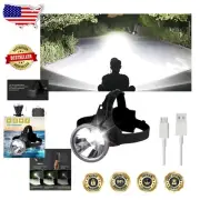Super Bright USB-C Rechargeable Headlamp - Waterproof and Motion Sensor Enabled
