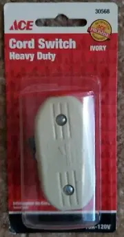 Cord Switch Heavy Duty Ivory 15A-120V Ace Hardware 30568 - New