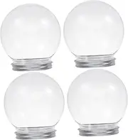 ORFOFE 4pcs Snow Globe Ball Shape Globe Clear Plastic Water Globe Empty Water Globes DIY Supplies Xmas Supply Round Water Globe DIY Water Globe Water Globes Prop Aluminum Transparent