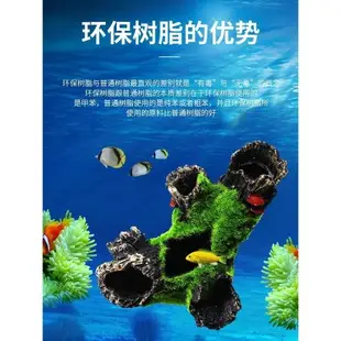 假山石頭魚蝦躲避屋水族箱魚缸擺件造景仿真沉木恐龍樹脂骷髏頭骨