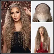 2024 New Long Brown 13x6 Lace Synthetic Wigs Brown Curly Wig for Black Women