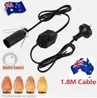 Salt Lamp Power Cord Cable & Dimmer Control ON/OFF Button Switch Bulb E14 1.8m