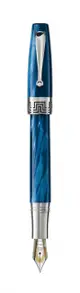 義大利 Montegrappa 萬特佳 Extra 1930 純銀賽璐珞 18K金尖鋼筆-地中海藍