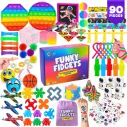 VB Fidget Toys Pack – 90-Pcs Fidget Toys for Kids with Popper Toy, Fidget