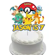 Pokemon Pikachu Charizard Cake Topper Personalised Lolly Loot Bag Party Supplies