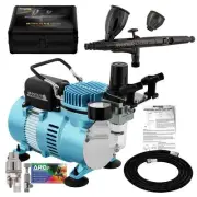 Cool Runner II Air Compressor System Kit with Master Elite Plus Airbrush Set