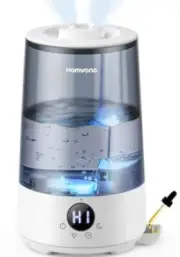 Homvana Cool Mist Humidifier With 7-Color Nightlight 4-Day Runtime 31-Inch Mist