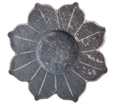 Lotus Natural Soapstone Burner for Charcoal, Cones & T-Lites- 4" D x 1" H