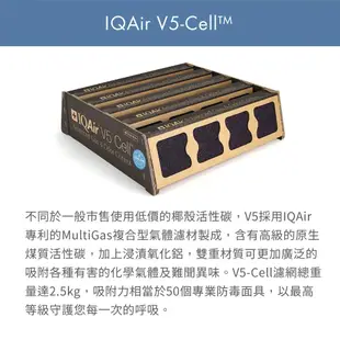 瑞士IQAir V5-Cell 氣體異味吸附濾網（官方旗艦）|空氣清淨機替換用