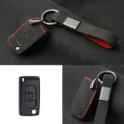 Full Suede Covered Key Fob Remote Protector Holder Cover Case For Peugeot 308