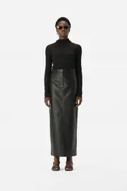Akari Skirt Black Croc Size 8 | Elka Collective