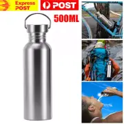 500ML Stainless Wide Mouth Drinking Water Bottle Sports Cycle Gym Big Bottle