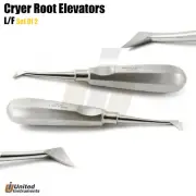 SET OF 2 DENTAL CRYER ELEVATOR MULTI ROOTED DENTAL TOOTH EXTRACTION TOOLS KIT